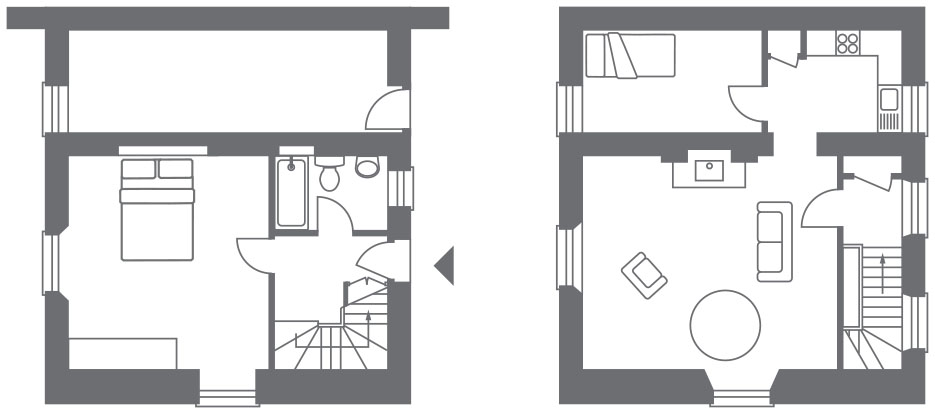 Floor plan for Square Cottage on Lundy