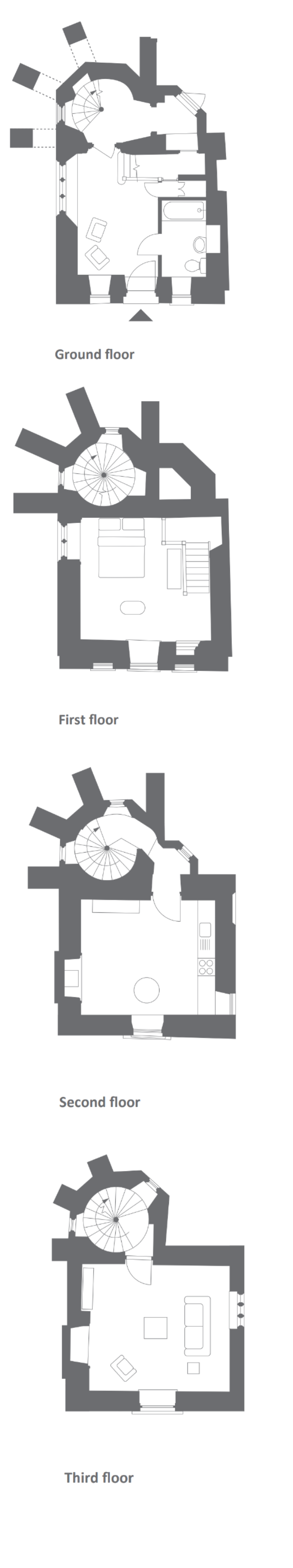 Tixall Gatehouse floorplan vertical