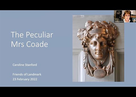 Screen shot of Coade stone bust at beginning of webinar