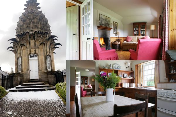 A stone building shaped like a pineapple
