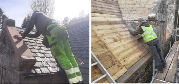 Maintenance works on Saddel Coach House roof 2022