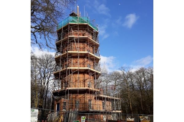 Semaphore Tower covered in scaffolding