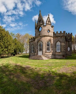 A gothic banqueting house on a hilltop