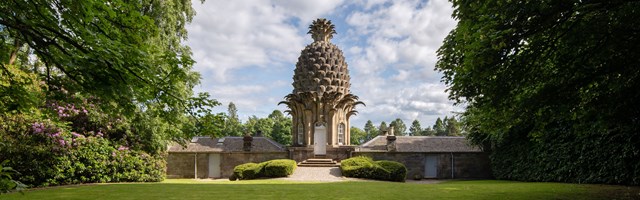 A summer house in the shape of a pineapple