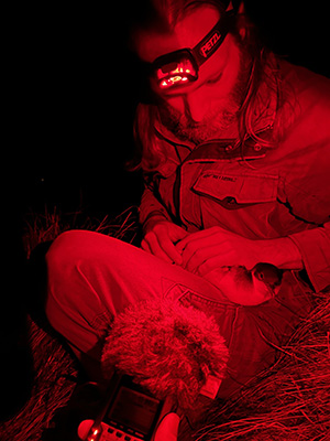 David Oakes bird tagging on Lundy