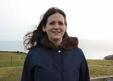 Theresa Jones on Lundy standing by the sea