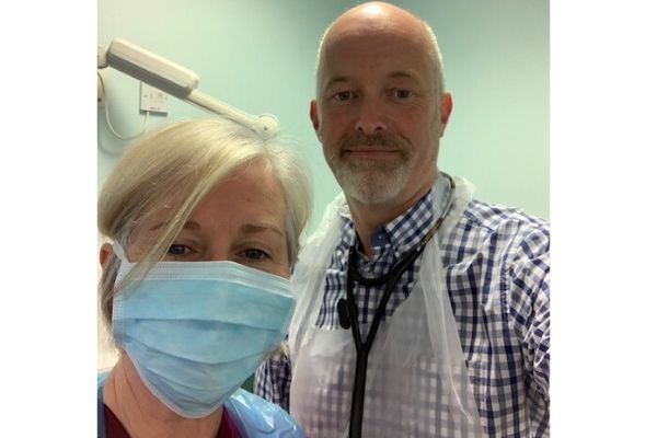 Dr Oliver and Nurse Berni Young working during the pandemic