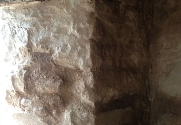 Interior of the stable at Llwyn Celyn has been repointed where necessary and lime washed