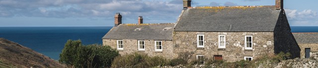 Granite cottages by the sea at Lower Porthmeor