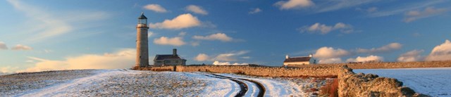 Lundy island in the snow