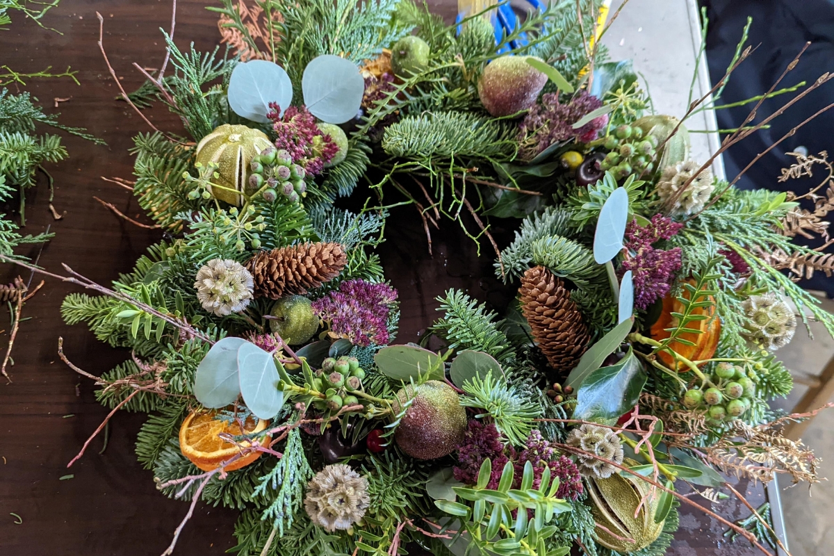 christmas wreath making
