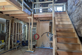 temporary staircase calverley old hall 600x400