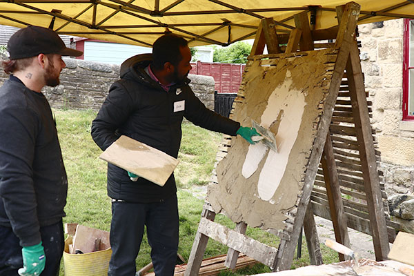 Calverley Old Hall SWAP taster day - lime plastering