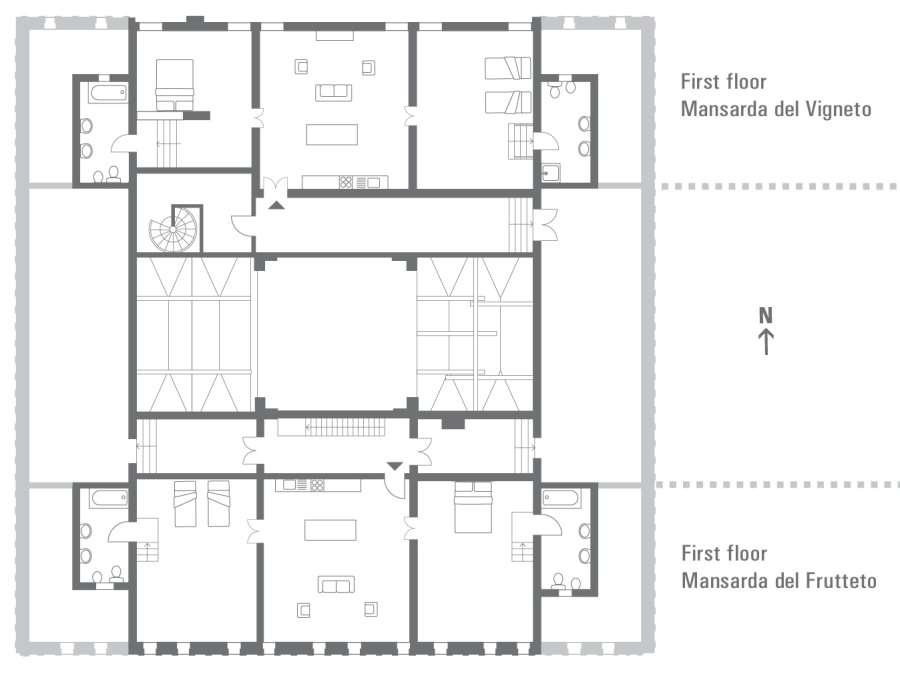Villa dei Vescovi floor plan
