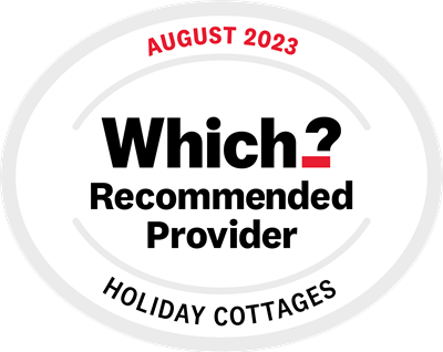 Which? recommended provider logo - holiday cottages August 2023