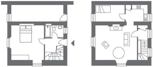 Floor plan for Square Cottage on Lundy
